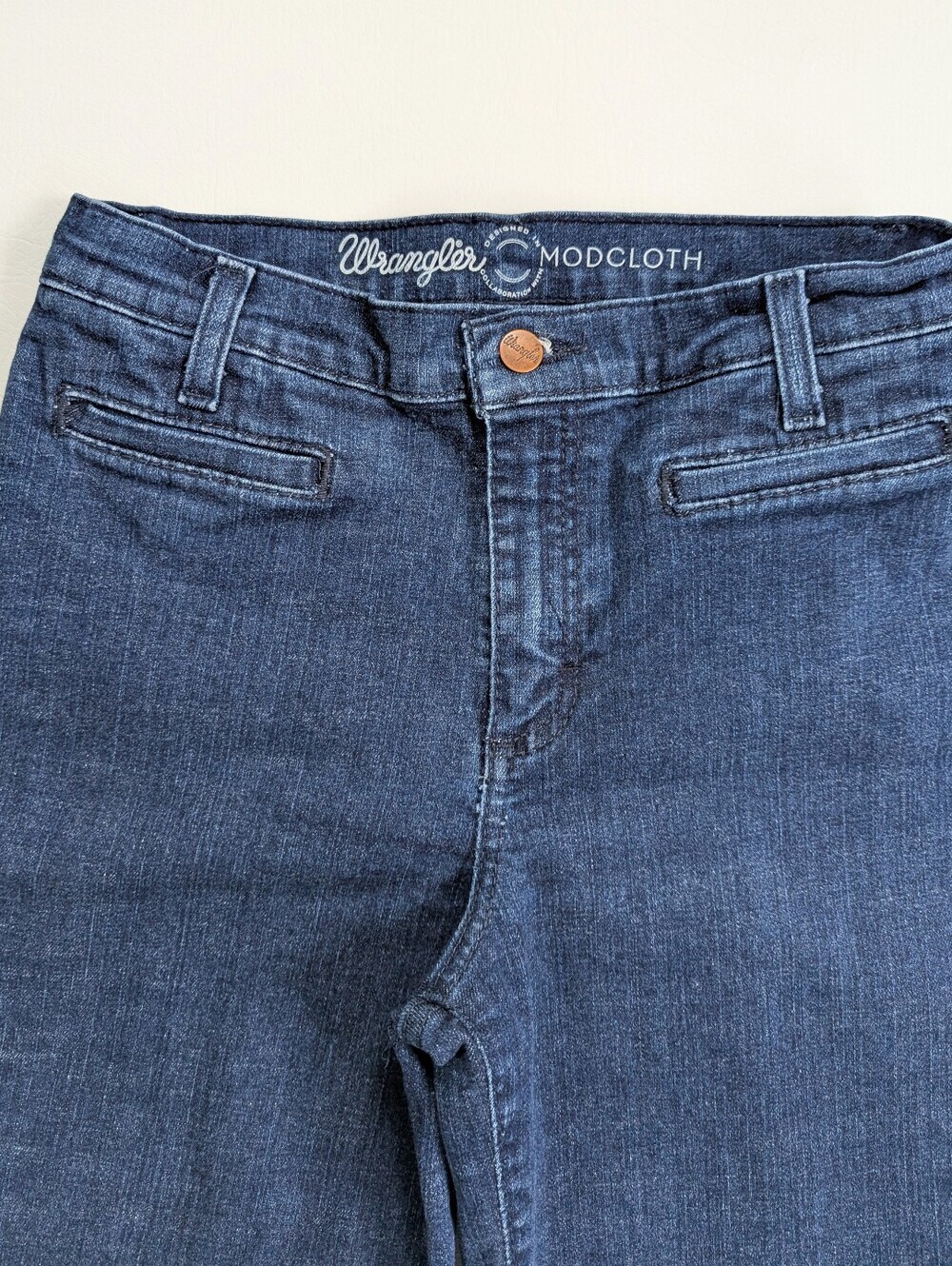 Wrangler x Modcloth Wide Leg Jeans Dark Wash Stretch Size 26 - Picture 4 of 12